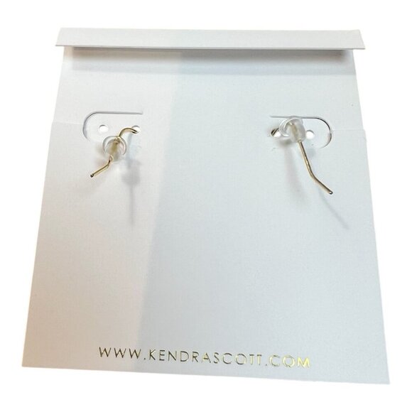 Kendra Scott Elle Drop Earrings Gold Iridescent Abalone Shell Oval Dangle New - Picture 4 of 4